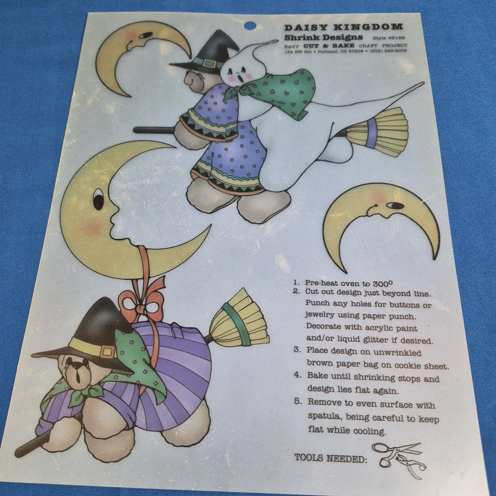 Lot 7 Sheets Daisy Kingdom Shrink Designs Cats Bears Bunnies Halloween Christmas